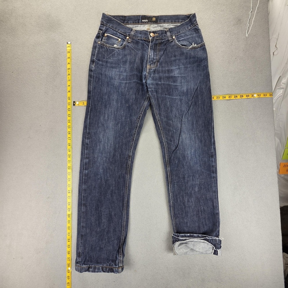 Selvedge Jeans Mens Blue Smog Denim Straight‎ Whiskers Fits 32x32